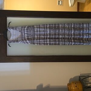 Soma xl gray and white striped  maxi dress